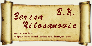 Beriša Milošanović vizit kartica